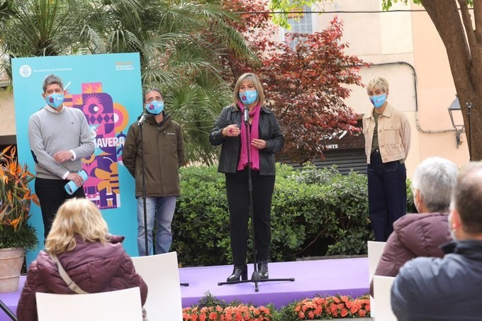 La alcaldesa de L'Hospitalet de Llobregat (Barcelona), Núria Marín, durante la presentación del programa de las Festes Primavera.