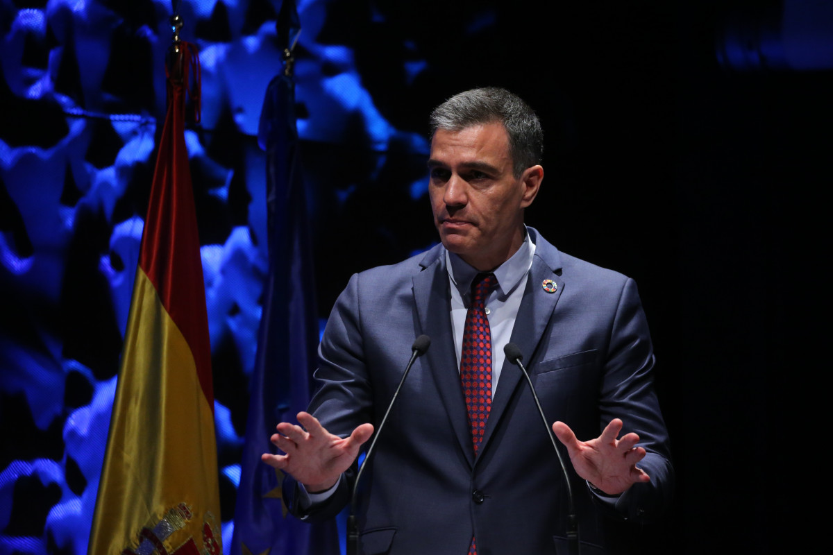 El presidente del Gobierno, Pedro Sánchez, interviene en la inauguración del IV Congreso Iberoamericano del Consejo Empresarial Alianza por Iberoamérica (CEAPI), a 17 de mayo de 2021, en Madrid