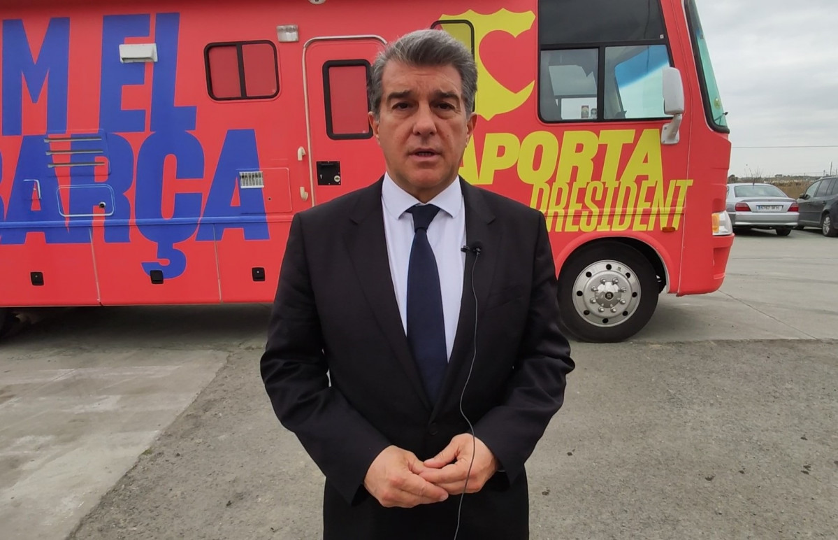 L'expresident del FC Barcelona i candidat a la presidència en els comicis del 7 de març Joan Laporta