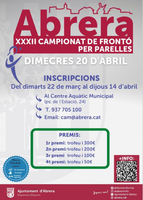 Cartel xxxii campeonato de fronto por parejas de obrera redim w500 h701