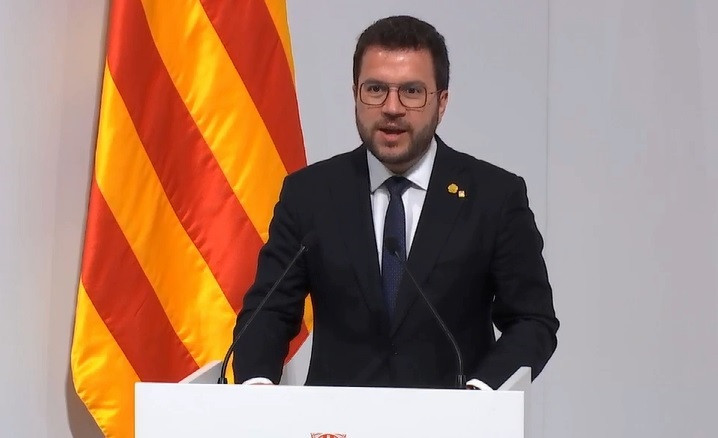 El presidente de la Generalitat, Pere Aragonès, en su discurso por el 20 aniversario del Ctesc