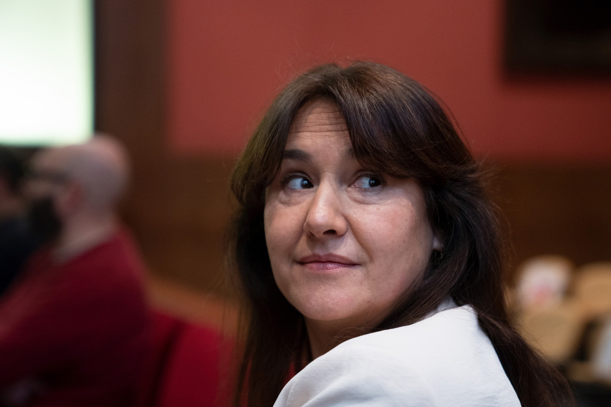 La presidenta de Junts, Laura Borràs, durante un juicio para declarar por presuntamente fraccionar contratos en la Institució de les Lletres Catalanes (ILC) en el TSJC.