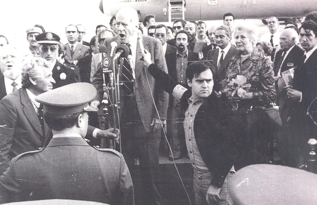 Josep Tarradellas a su llegada a Barcelona el 23 octubre 1977